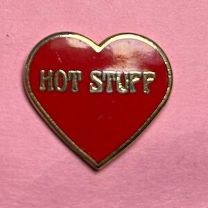 HOT STUFF red gold trimmed small lapel pin